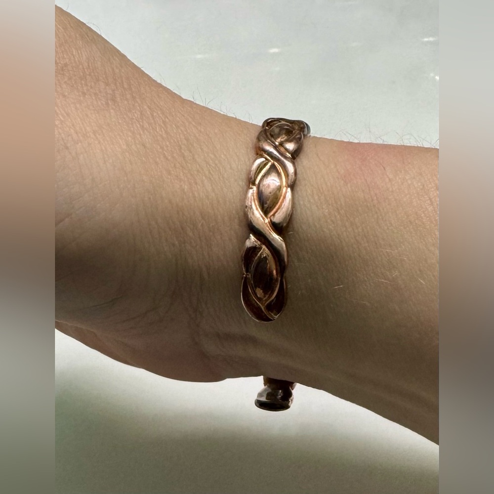 Basket Weave Copper Cuff Bracelet - image 4
